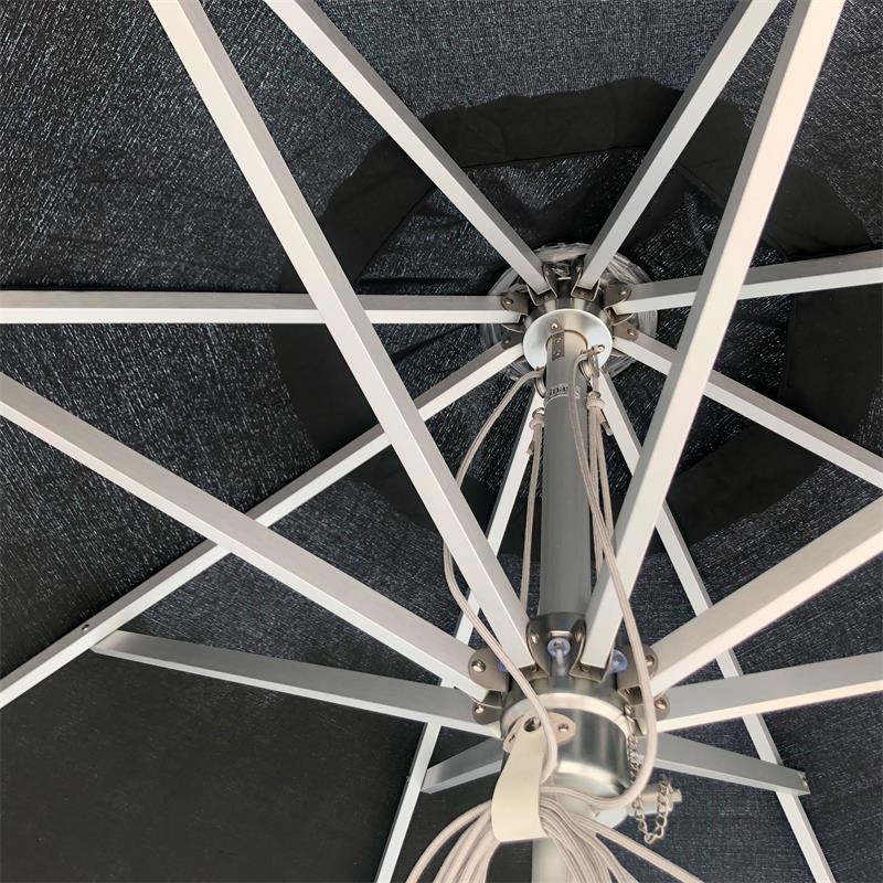 Cinas Sonnenschirm Antibes 330 cm rund - Aluminiumgestell mit Schwarzer Bespannung