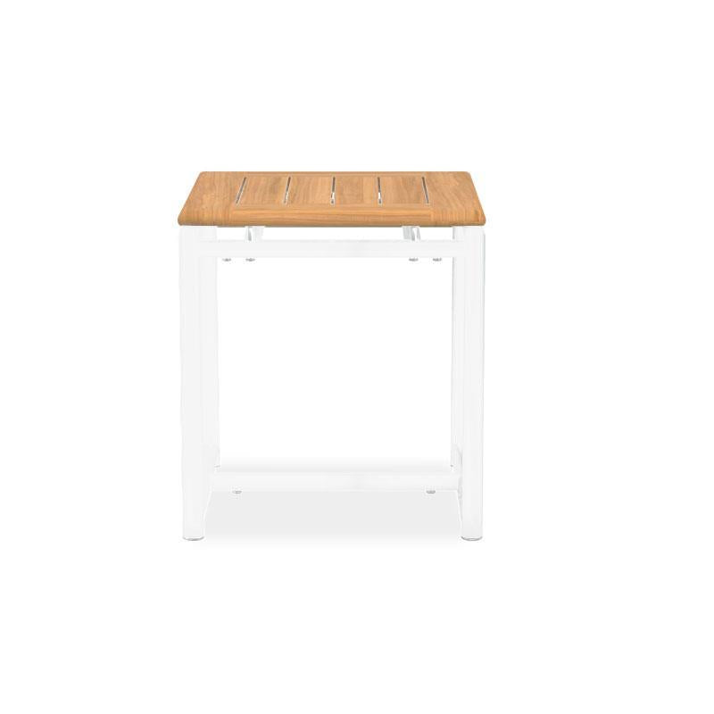 Gazelig Beistelltisch 45 x 45 x 50 cm - Alu pulverschichtet + Zertifiziertes Teak GRADE A