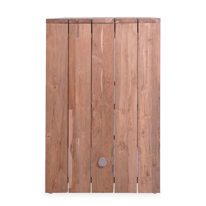 Clio Bar Tisch Recycling Teak gebürstet und Edelstahl