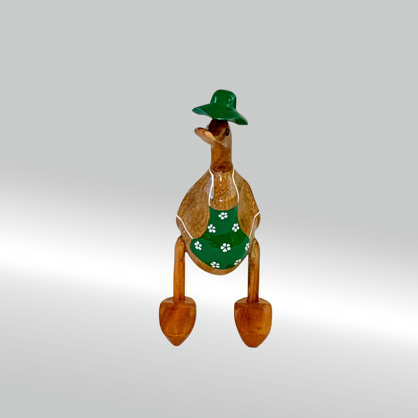 Ente Gärtnerin klein »Babuschka« grüne Schürze mit Blümchen