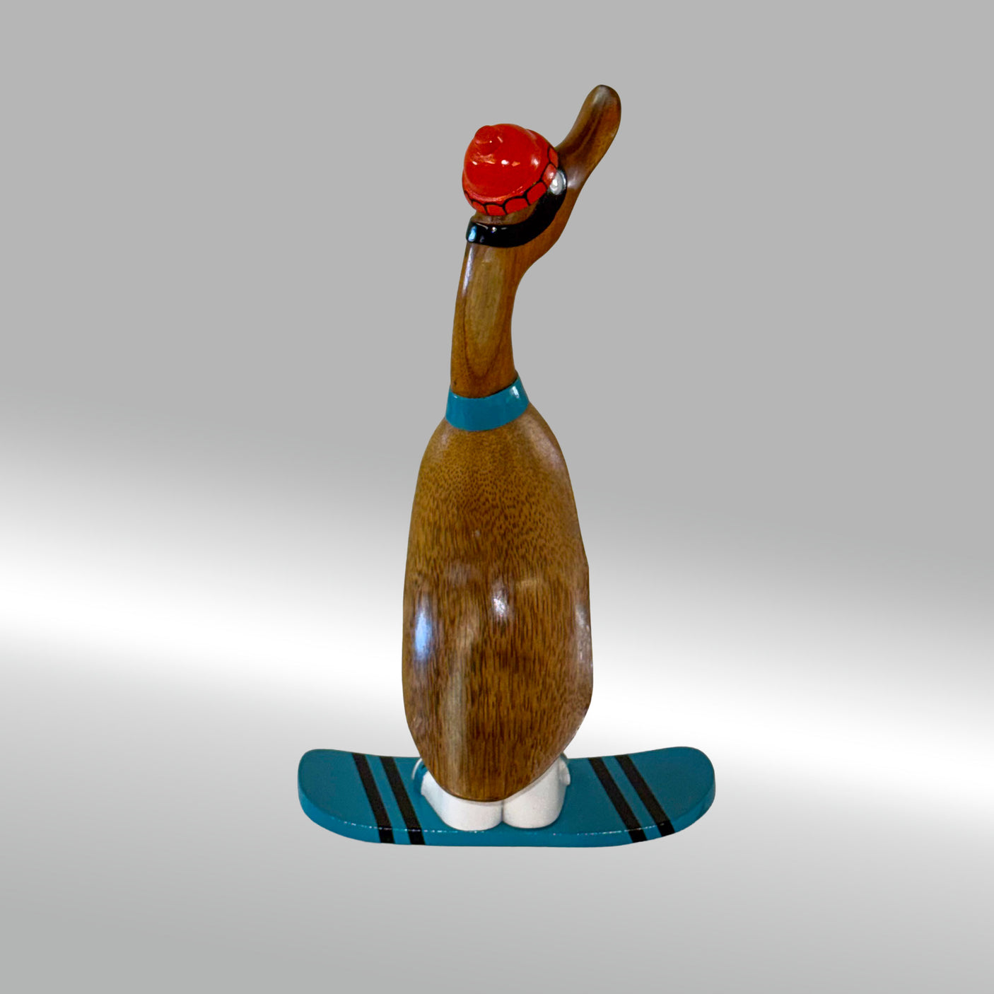 Ente Snowboarder groß »Manni« blaues Board und Schal ca. 41 cm hoch