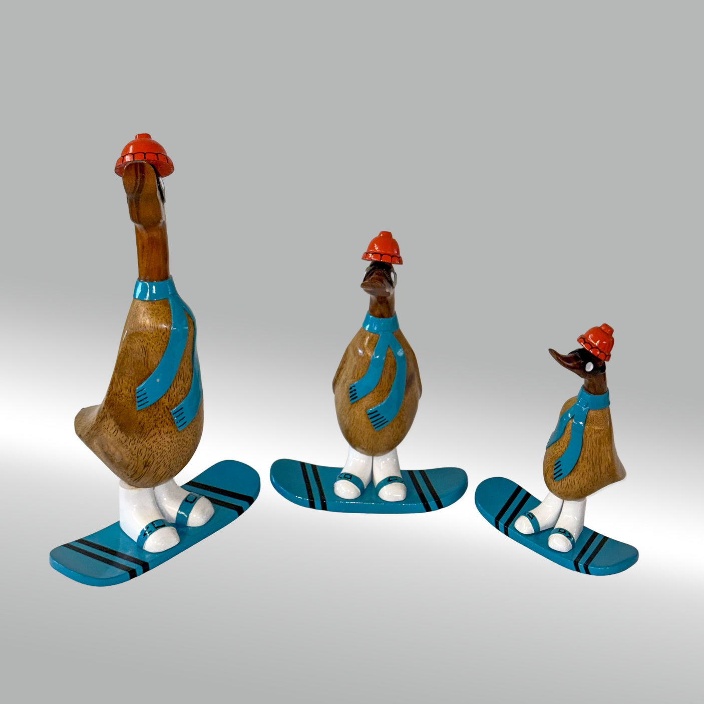 Ente Snowboarder klein »Tom-Hardy« blaues Board und Schal ca. 23 cm hoch