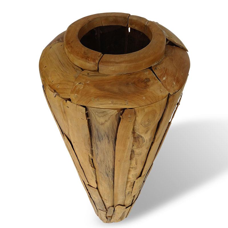 Teakholzvase Hendrik groß schlanke Form 155 cm hoch