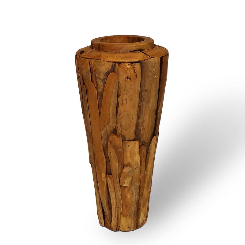 Teak vase Hendrik medium bulbous shape 80 cm high