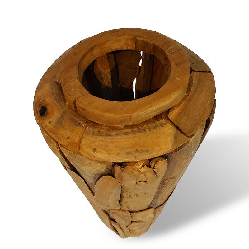 Teak vase Hendrik medium bulbous shape 80 cm high