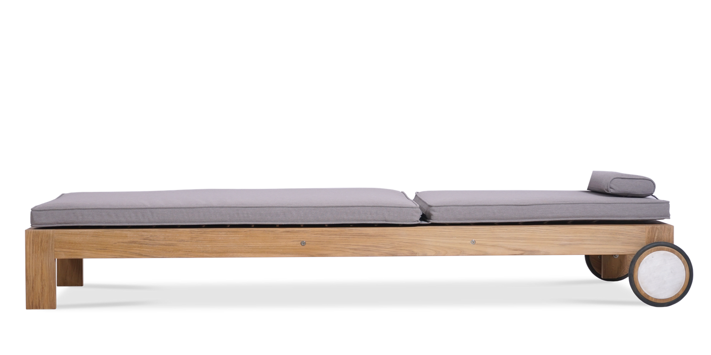 Nivelle Liege 200 x 65 x 25 cm ohne Armlehnen - Zertifziertes Teak GRADE A + Edelstahlbeschläge