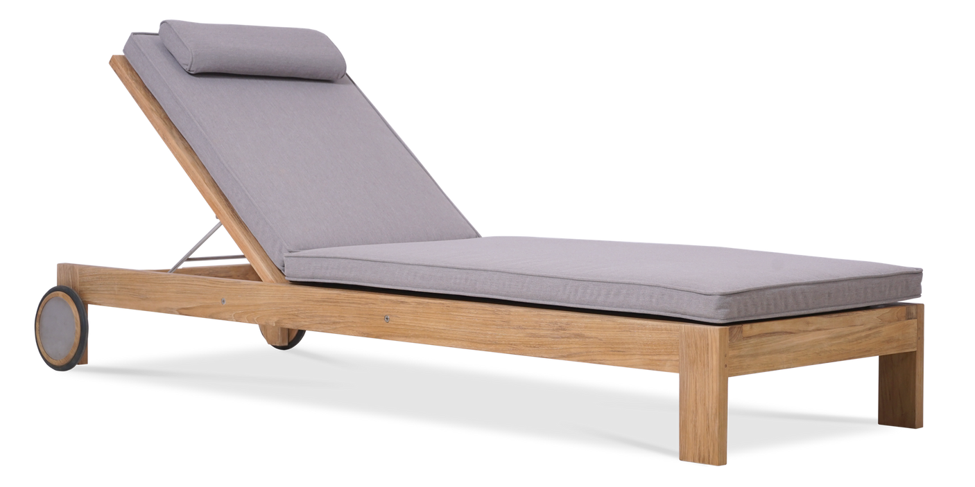 Nivelle Liege 200 x 65 x 25 cm ohne Armlehnen - Zertifziertes Teak GRADE A + Edelstahlbeschläge