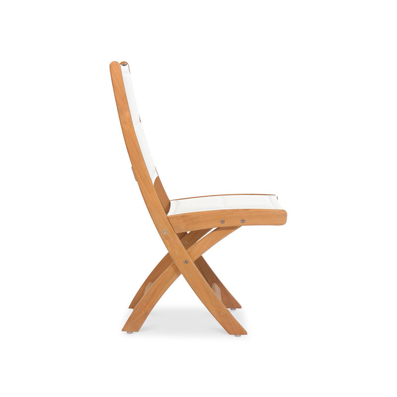 Rivera Faltstuhl DELUXE - gepolstert ohne Armlehne Teak GRADE A + Batyline + Edelstahlbeschläge