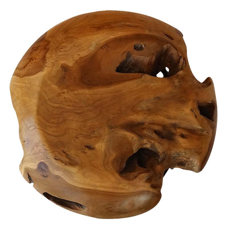 Teak Barhocker Root aus massivem Teakwurzelholz naturbelassen - mit Stahlbeinen