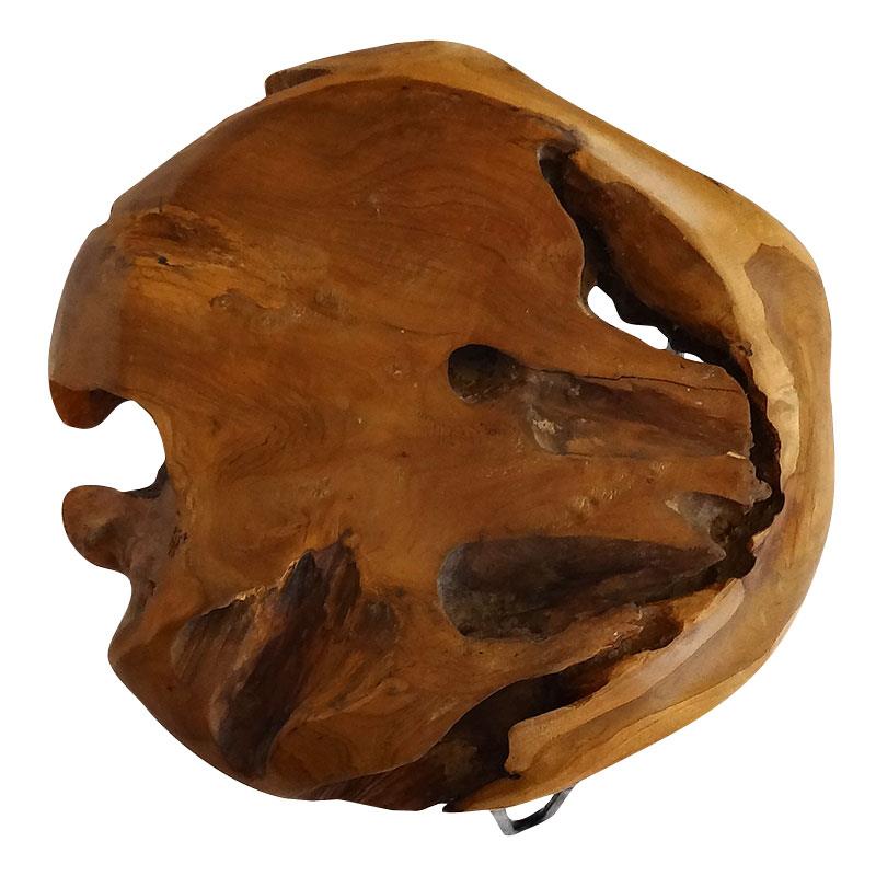 Teak Barhocker Root aus massivem Teakwurzelholz naturbelassen - mit Stahlbeinen
