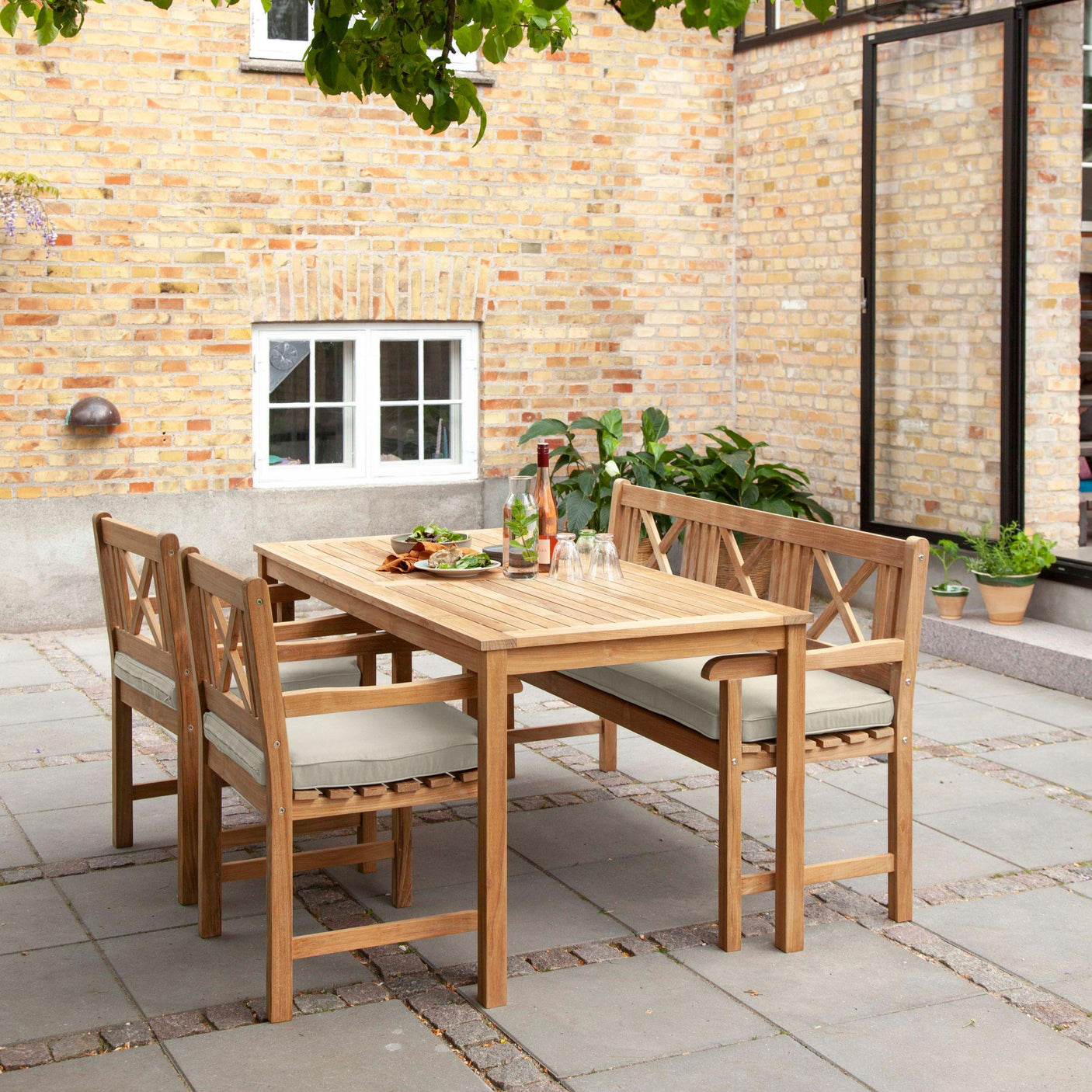 Rosenborg Auflagenset - SAND für 2x Rosenborg Stuhl + 1x Rosenborg Bank