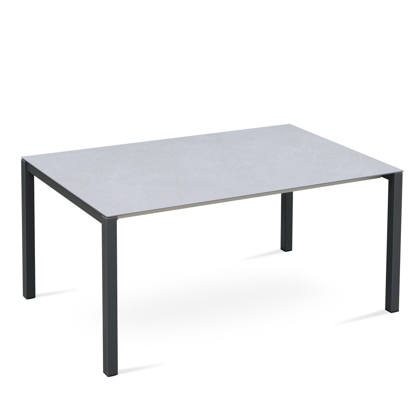 Marikk Frontausziehtisch 280/220/160x99,5 cm Keramikplatte + Edelstahl pulverbeschichtet+Rollen