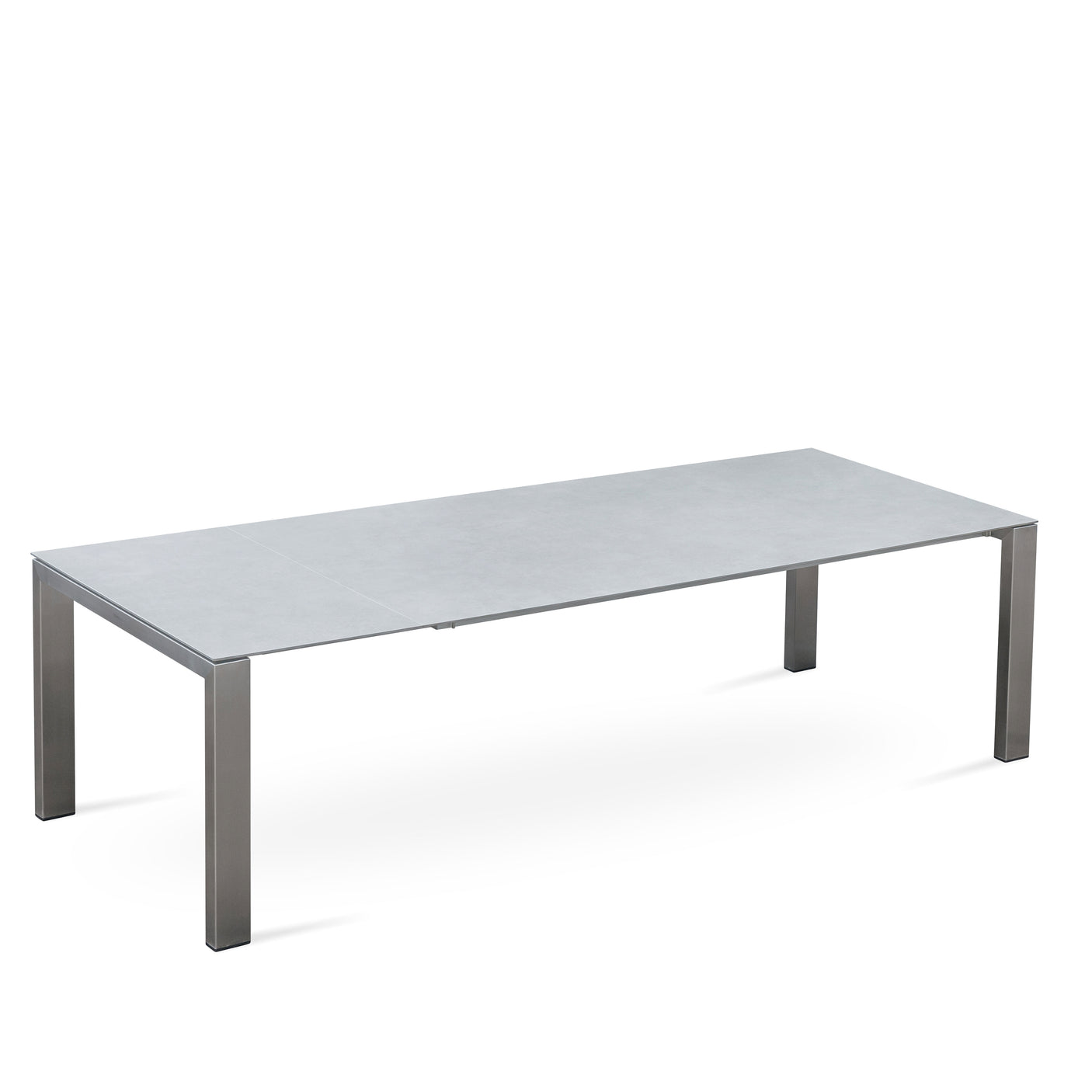 Marikk Deluxe Frontausziehtisch 300/240/180x100cm Keramikplatte mit Edelstahlgestell und Rollen