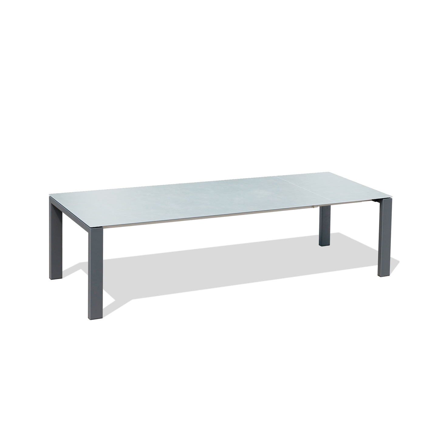 Marikk Deluxe Frontausziehtisch 300/240/180x100cm Keramikplatte + Edelstahl pulverbeschichet +Rollen