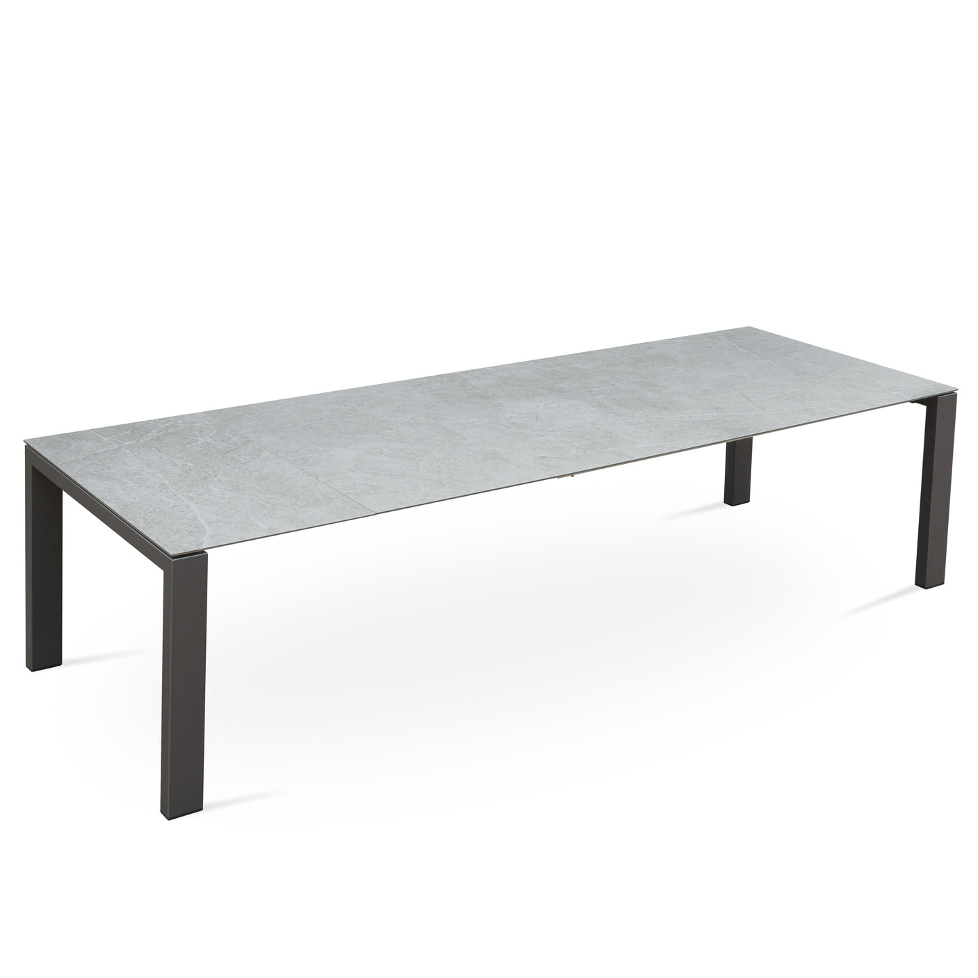 Marikk Deluxe Frontausziehtisch 300/240/180x100cm Keramikplatte + Edelstahl pulverbeschichet +Rollen