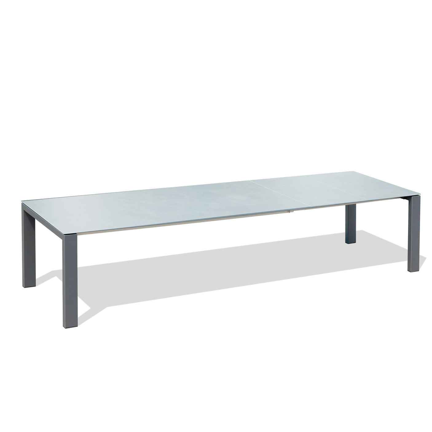 Marikk Deluxe Frontausziehtisch 300/240/180x100cm Keramikplatte + Edelstahl pulverbeschichet +Rollen