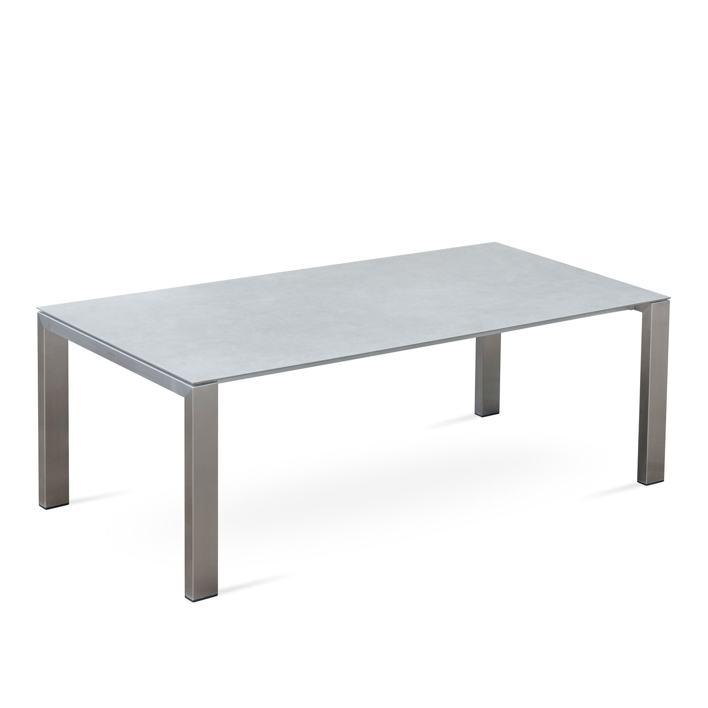 Marikk Deluxe Frontausziehtisch 340/280/220x100cm Keramikplatte mit Edelstahlgestell und Rollen