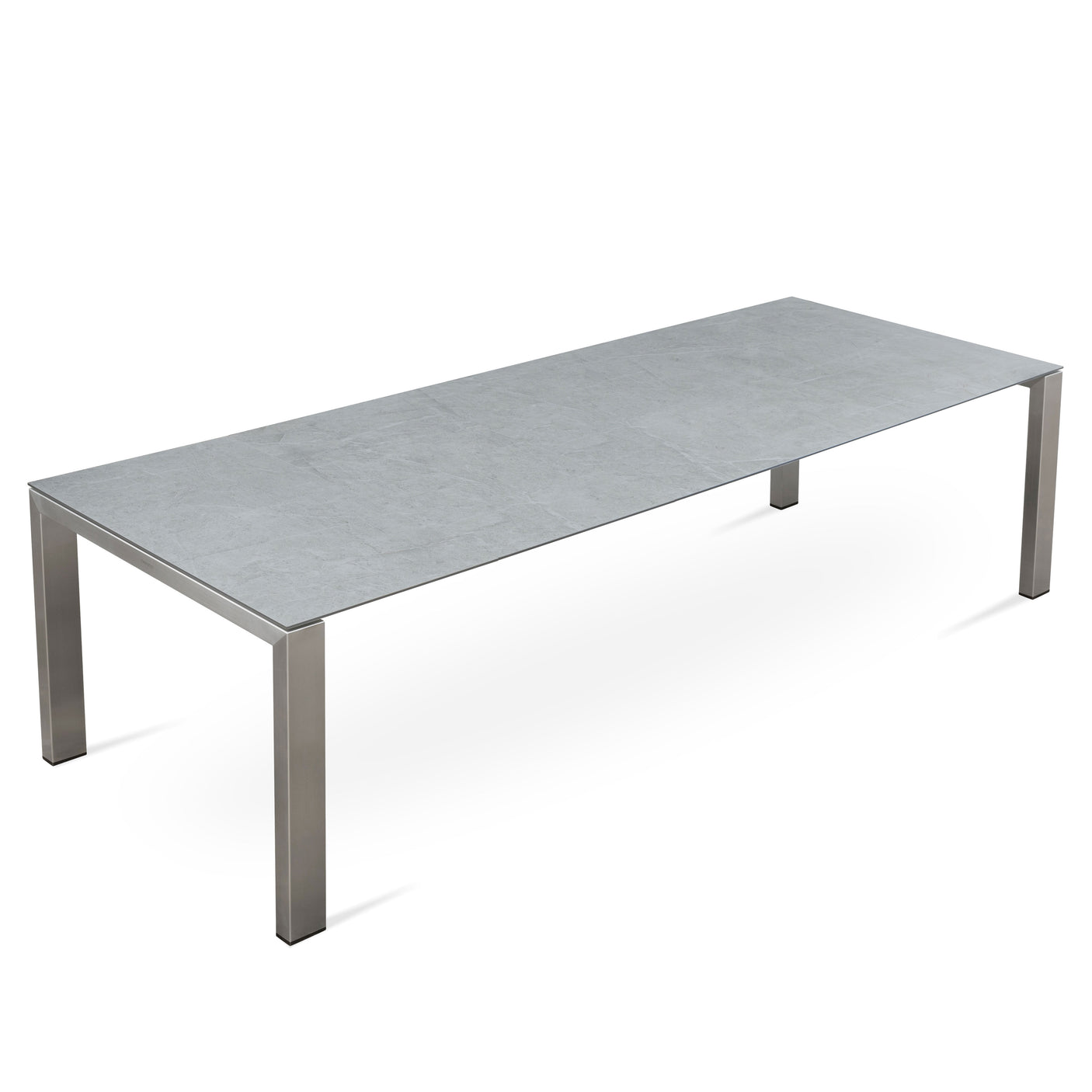 Marikk Deluxe Frontausziehtisch 340/280/220x100cm Keramikplatte + Edelstahl pulverbeschichet +Rollen