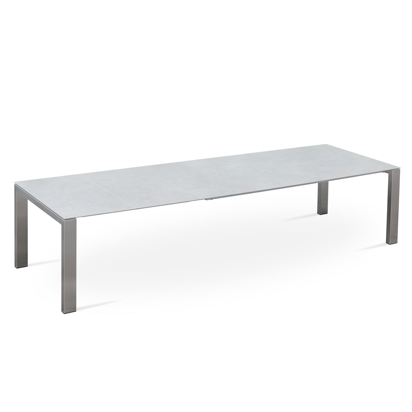 Marikk Deluxe Frontausziehtisch 340/280/220x100cm Keramikplatte + Edelstahl pulverbeschichet +Rollen