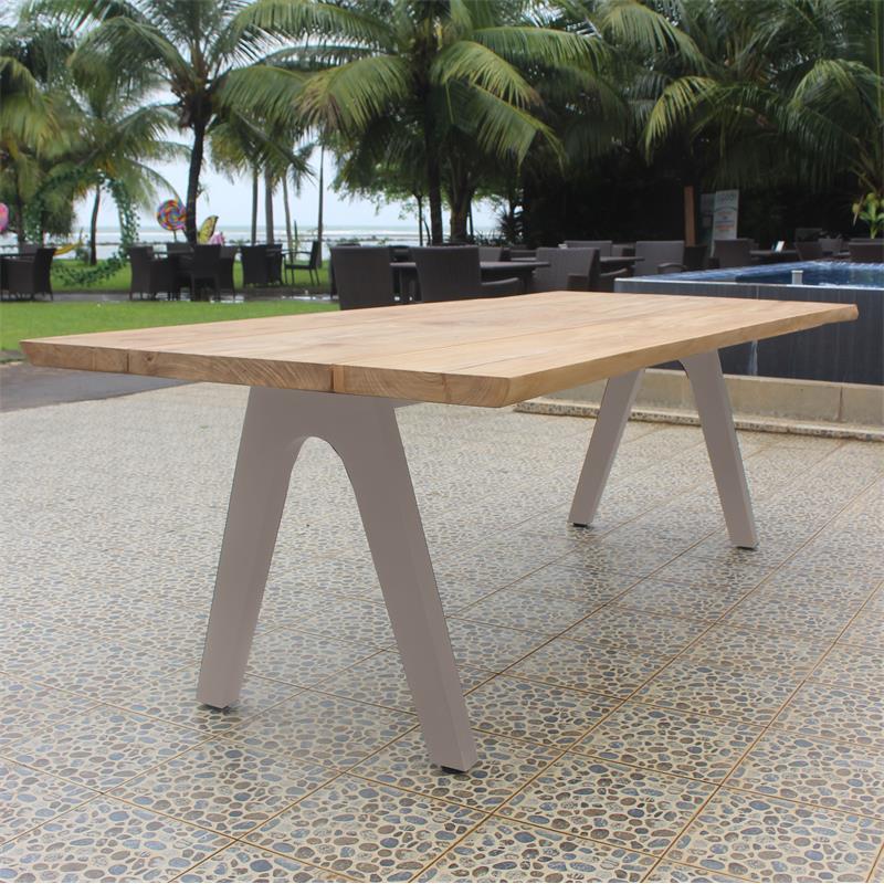 Table de bord Stor Tree 340 x 95-105 x 75,9 cm en teck avec structure en aluminium ou en teck