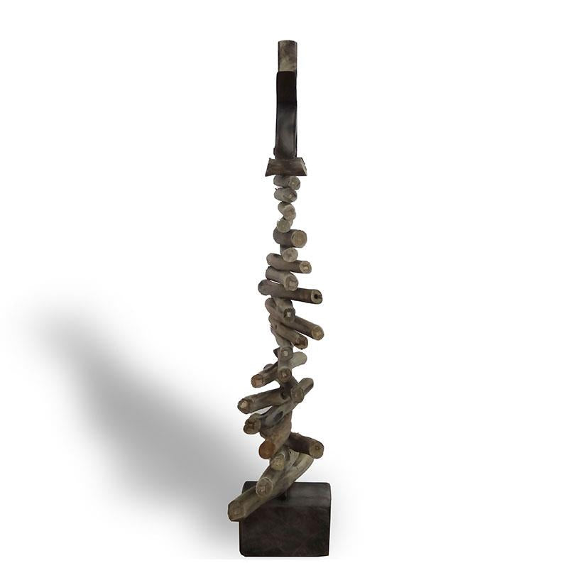 Large teak Christmas tree with stand made of driftwood branches - approx. 25 cm high