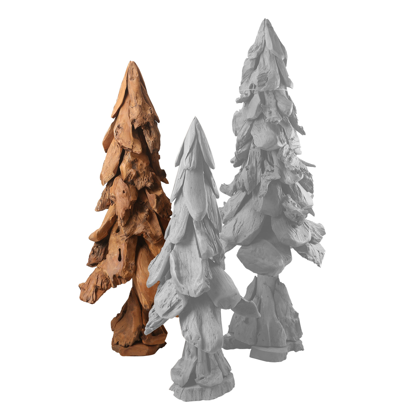 Teakholztannenbaum extragroß - ca. 80 cm hoch aus Treibholzstücken