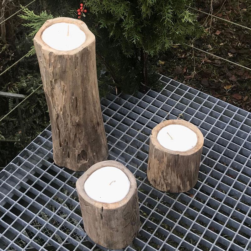 Teakkerze "Stamm" sehr groß - ca. 50 cm hoch