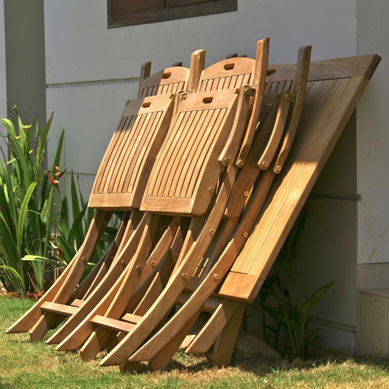 Comforteck Klapptisch rechteckig 130x85x75 cm - Zertifiziertes Teak GRADE A + Edelstahlbeschläge