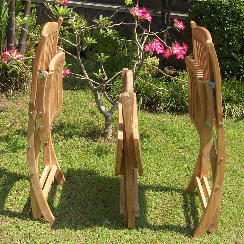 Comforteck Klapptisch rund 70 x 75 cm - Zertifiziertes Teak GRADE A + Edelstahlbeschläge