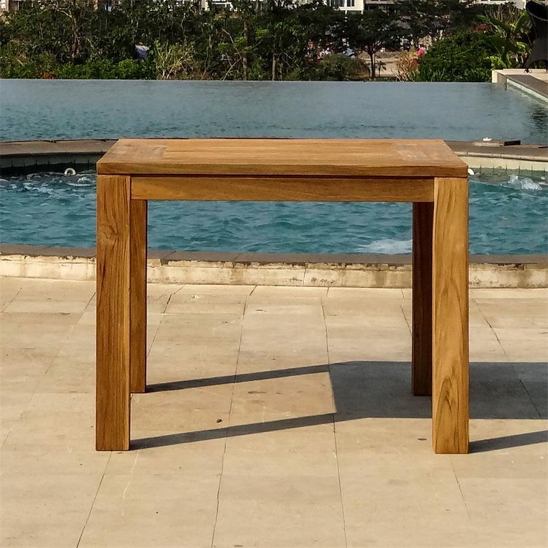 Dusun Esstisch 100 x 100 x 77 cm aus Recycle Teak - Beine: 9x9cm, Unterzug: 7cm, Tischplatte: 3cm