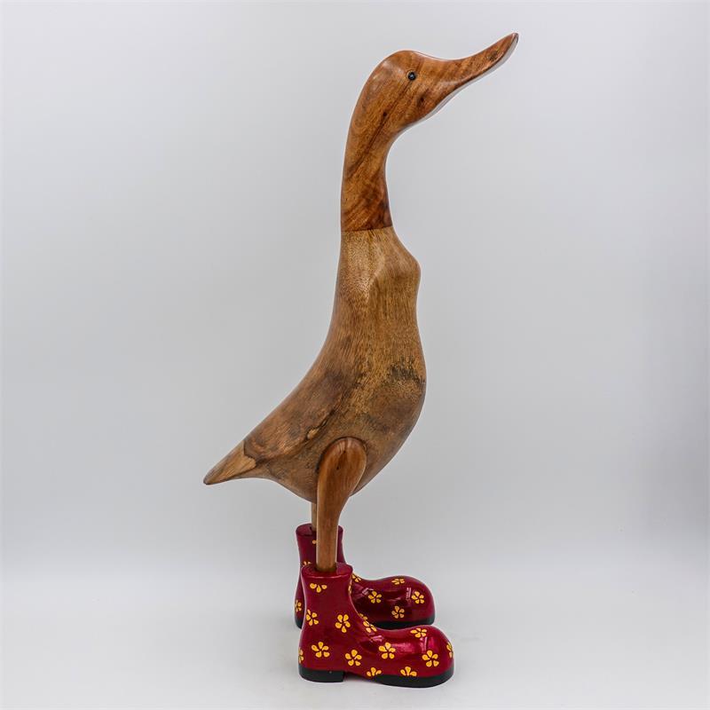 Canard « Frauke » énorme rouge beige-brun avec des fleurs