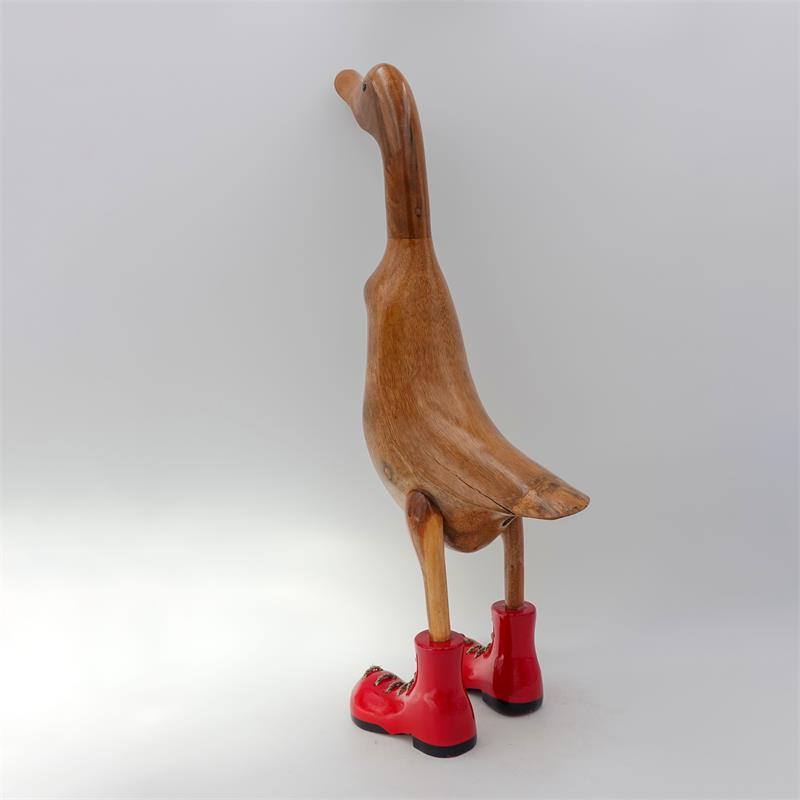 Canard « Claudine » énorme montant beige-marron à sabots rouges