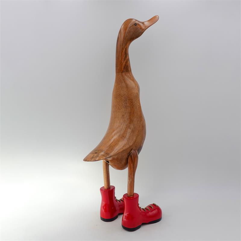 Canard « Claudine » énorme montant beige-marron à sabots rouges