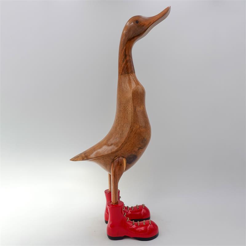 Canard « Claudine » énorme montant beige-marron à sabots rouges