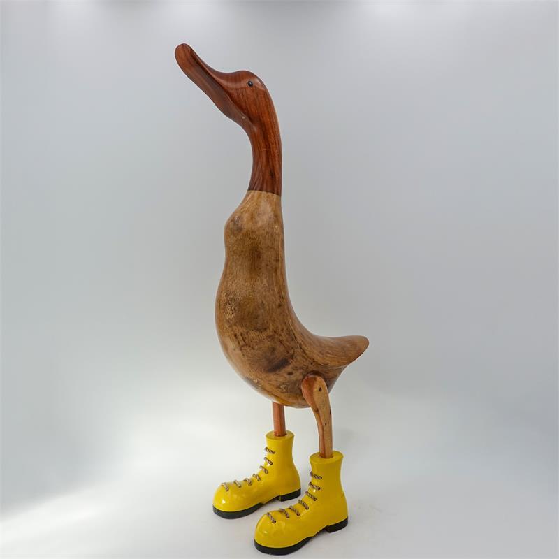Ente »Joleen« riesengroß beige-braun aufrecht mit gelben Schuhen