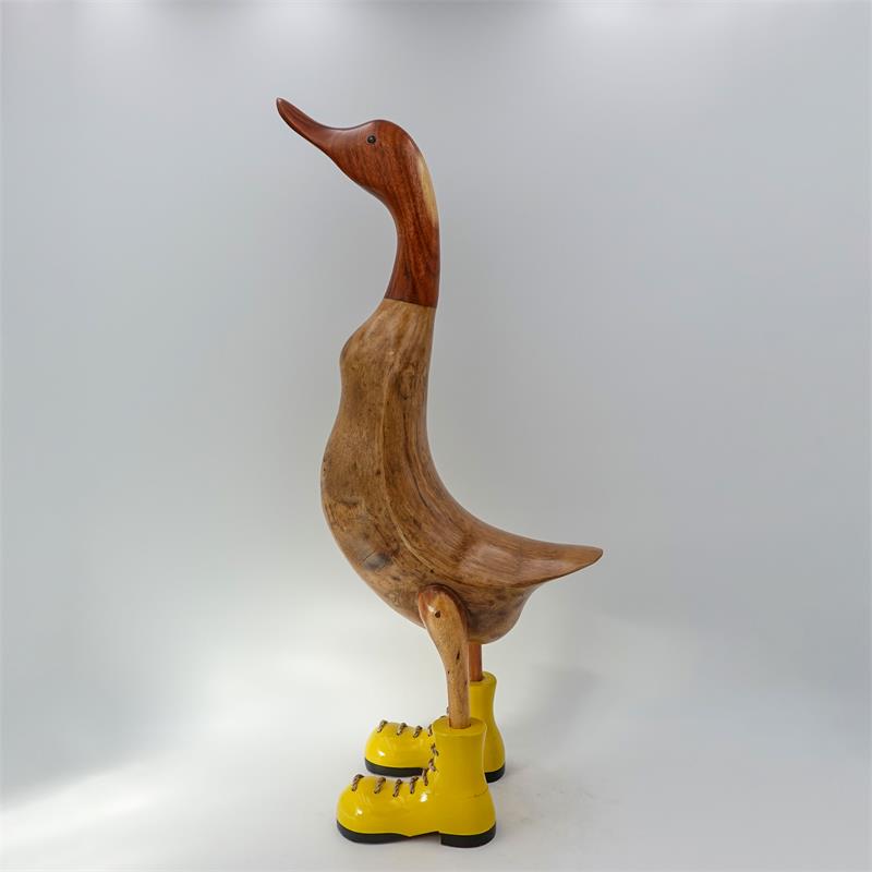 Ente »Joleen« riesengroß beige-braun aufrecht mit gelben Schuhen
