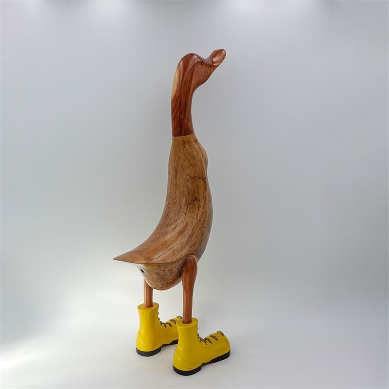 Ente »Joleen« riesengroß beige-braun aufrecht mit gelben Schuhen