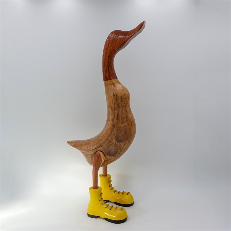 Ente »Joleen« riesengroß beige-braun aufrecht mit gelben Schuhen