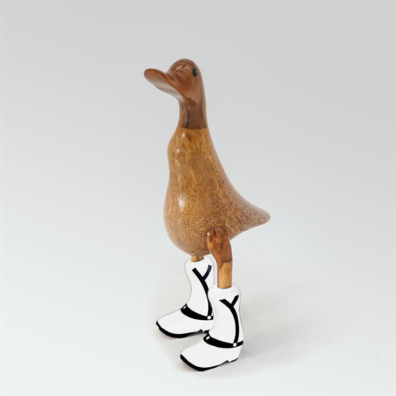 Ente Cowboy »Duck Holiday« klein braun aufrecht Cowboy weiße Stiefel