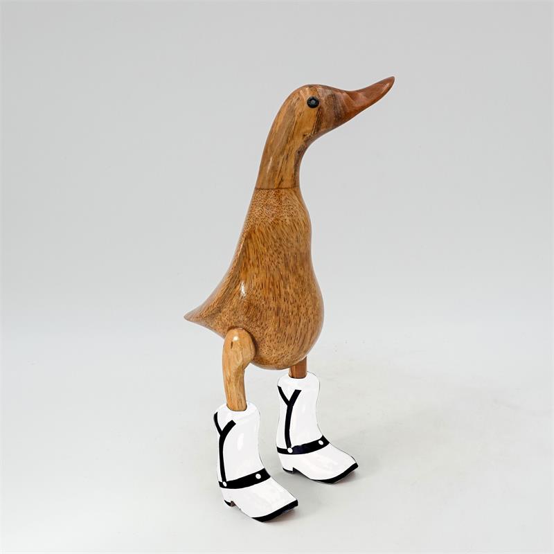 Ente Cowboy »Duck Holiday« klein braun aufrecht Cowboy weiße Stiefel