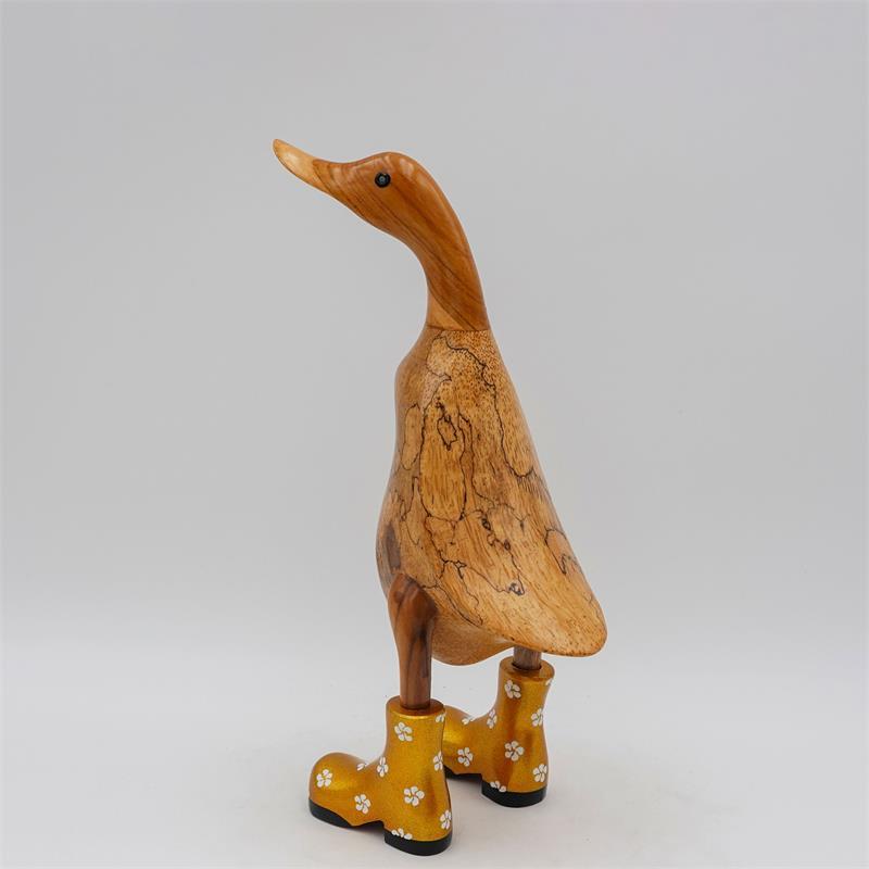 Ente »Bella« mittel braun aufrecht goldfarben mit Blümchen