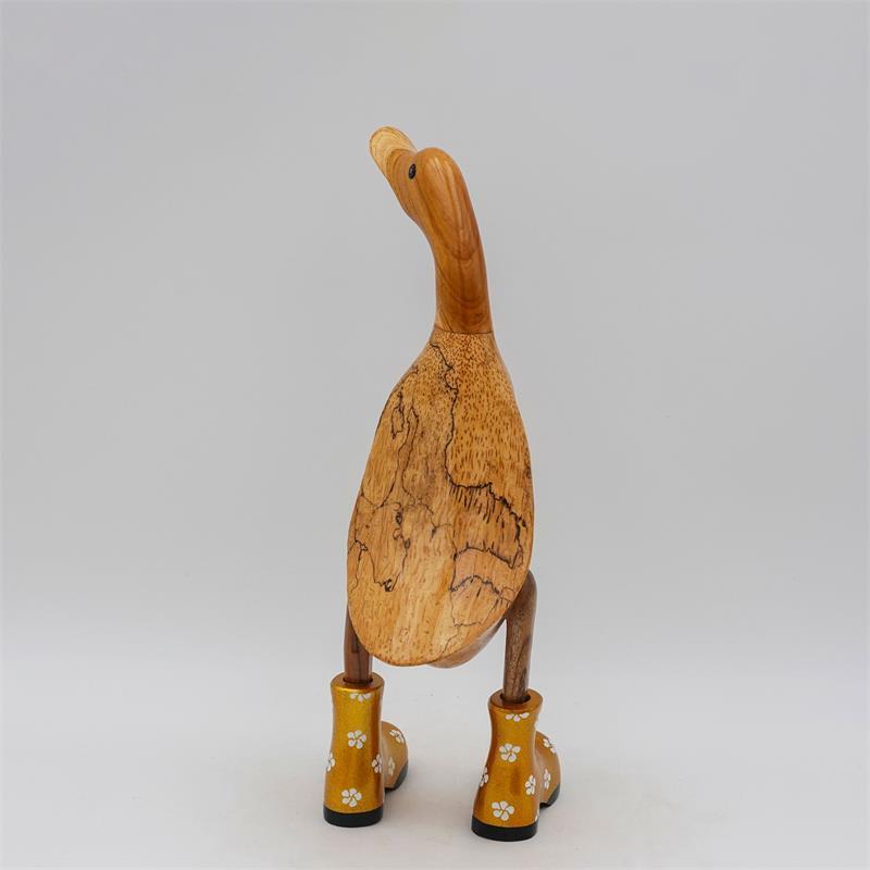 Ente »Bella« mittel braun aufrecht goldfarben mit Blümchen