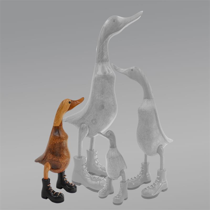 Duck »Chiara« - medium brown upright with black shoes