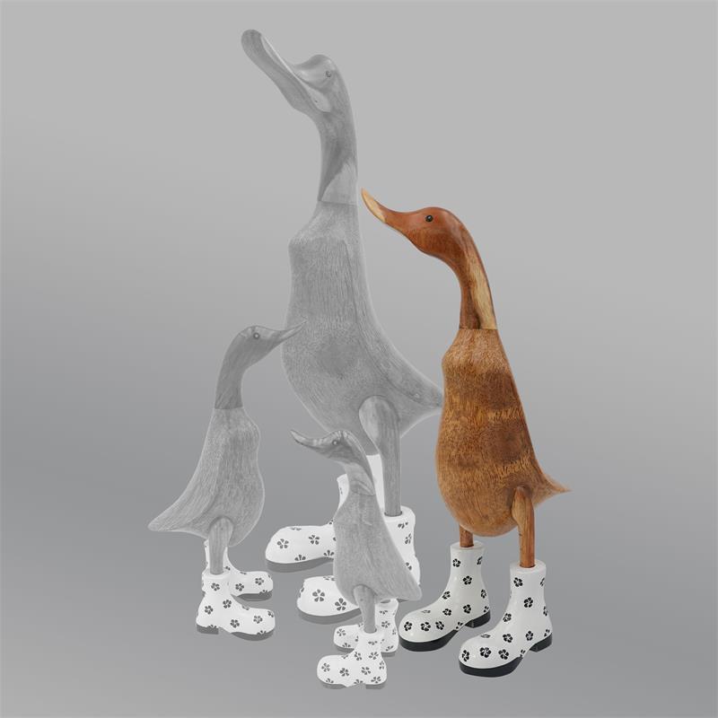 Duck »Indira« - large brown upright with white flower shoes