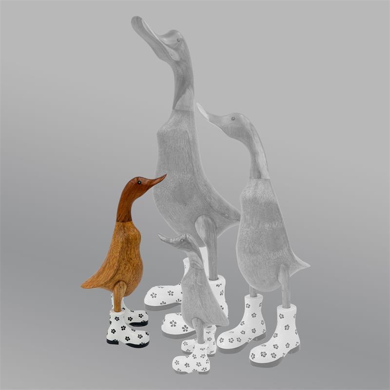 Canard « Inge » - montant marron moyen avec des chaussures à fleurs blanches