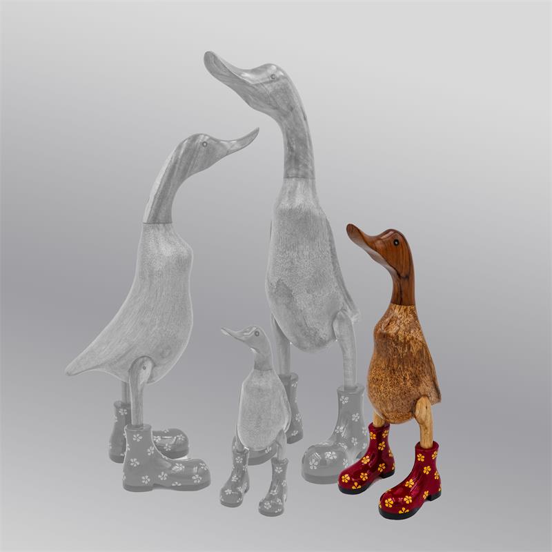 Duck »Felicia« medium brown upright red with yellow flowers