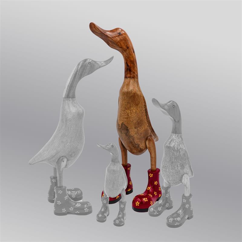 Canard « Frauke » énorme rouge beige-brun avec des fleurs