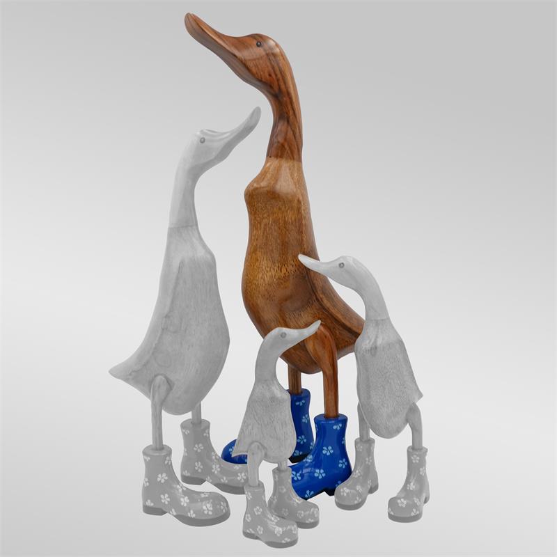 Duck »Ronja« giant beige-brown blue with flowers