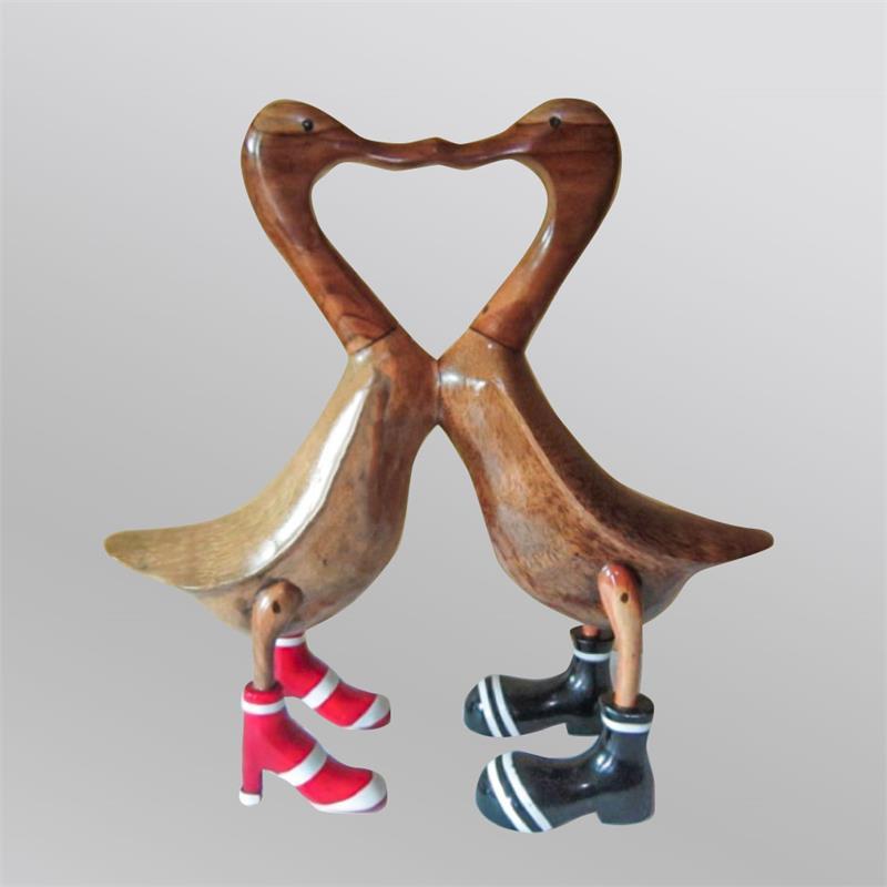 »LOuis & VERena« clear lacquered kissing duck couple