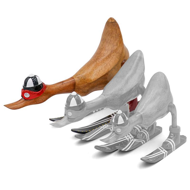 Ente »Magdalena« - groß vorn gebeugt braun mit Ski